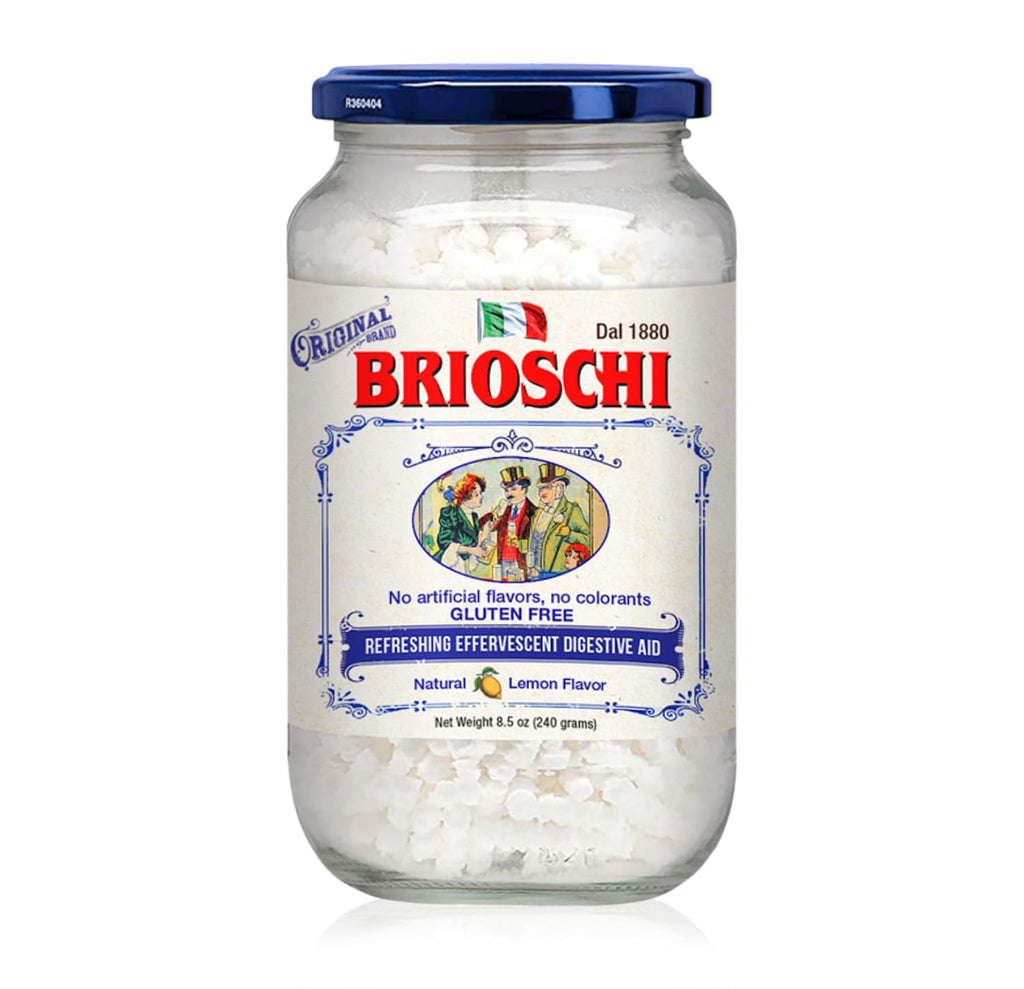 Jar of Brioschi product on a white background
