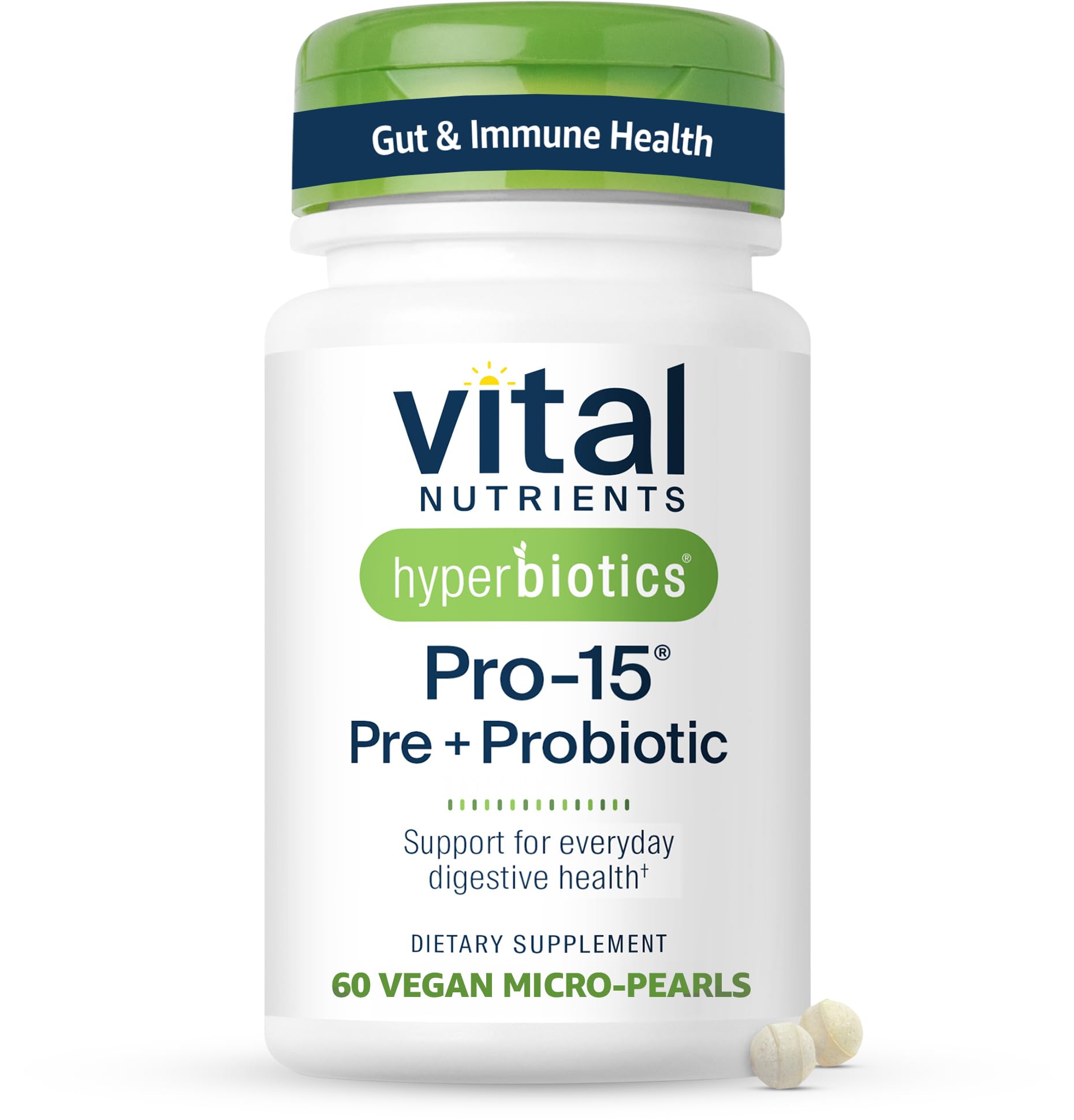 Hyperbiotics Vital Nutrients Pro-15 Prebiotics and Probiotics for Women and Men | 15 Science Backed Strains | Supports Occasional Constipation