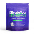 Purple package of L'Evate You Vitality Daily Greens on a white background