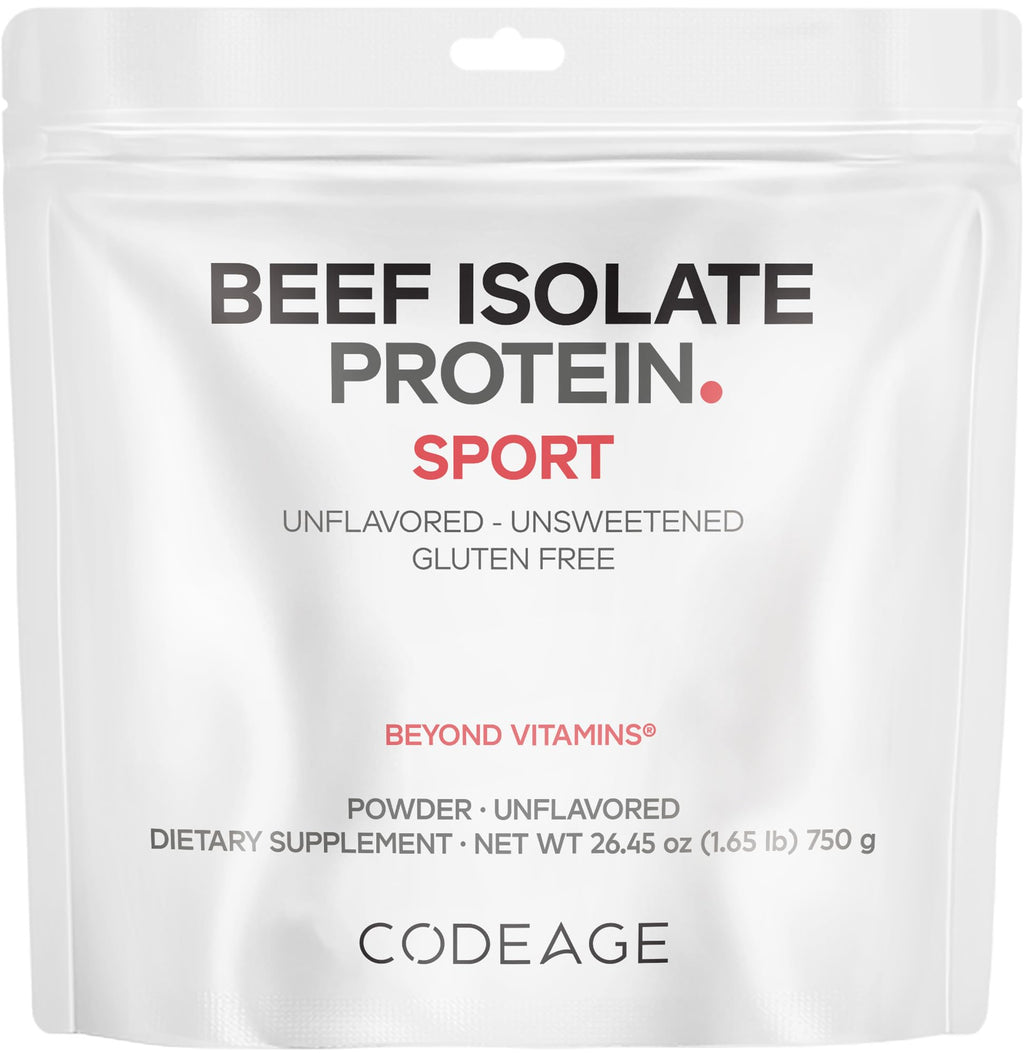 Codeage Grass-Fed Beef Isolate Protein Powder Supplement - 20 Amino Acids, Collagen-Rich - Athletes & Sports - Unflavored Carnivore Protein Supplement, BCAA & EAA - Gluten-Free - 26.45 oz CodeageBuy Supplements Australia