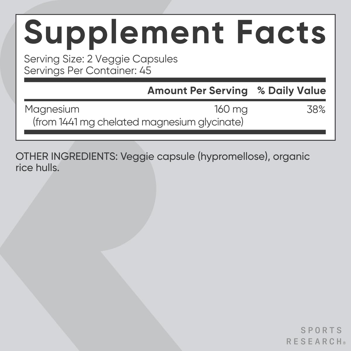 Sports Research® Magnesium Glycinate - Supports Restful Sleep & Enzymatic Processes - 160 mg Chelated Magnesium - Vegan Capsule - 90 Count Sports Research buy supplements Au