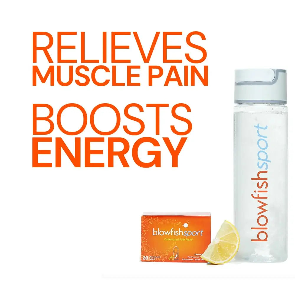 Blowfish Sport | Pain Relief for Athletes | Eases Sore Muscles | Boosts Energy | Effervescent Formula Works Fast | Perfect for Morning Workouts BlowfishBuy Supplements Australia