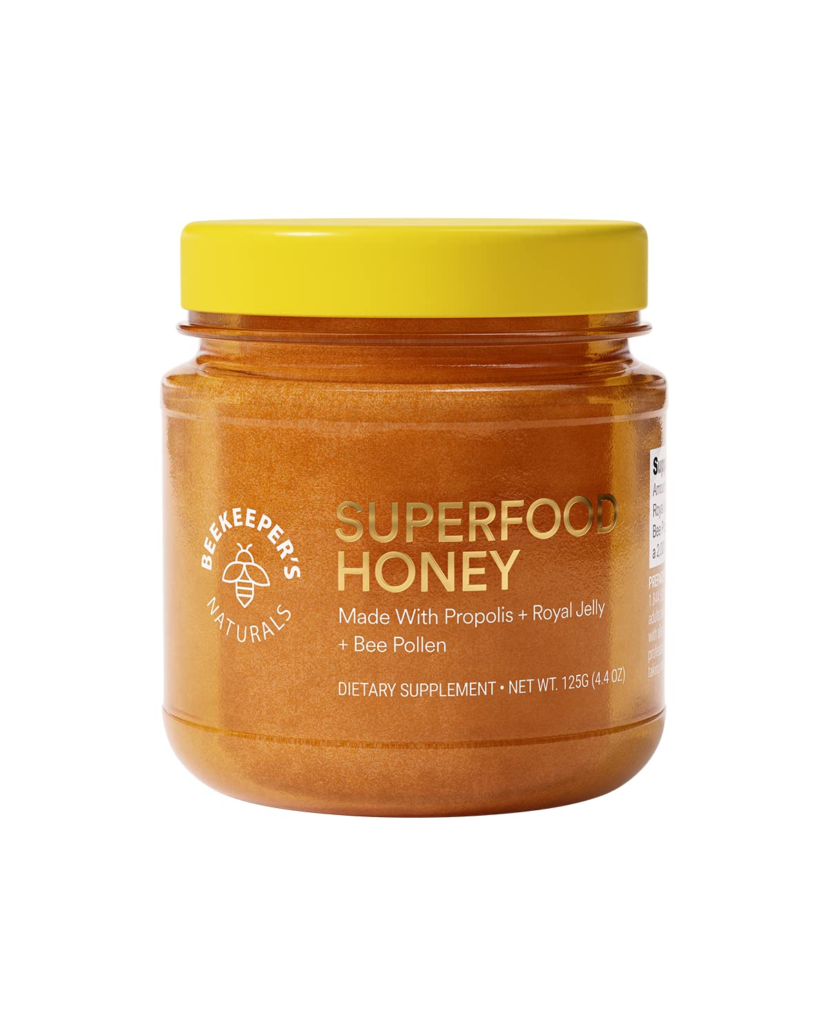 Superfood Honey by Beekeeper's Naturals - Bee Pollen, Royal Jelly, Propolis, Honey - Natural Energy, Immune Support