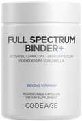 Codeage Binder + Systemic Binder Supplement - Activated Charcoal Pills, Bentonite Clay Mineral Powder, Fulvic & Humic Acids, Molybdenum, Carbon Forms - 90 Capsules CodeageBuy Supplements Australia
