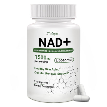 Ncduyde NAD+ Supplement, Liposomal NAD Nicotinamide Riboside Resveratrol 1500 mg - Anti-Aging & Brain Health, Improve Energy