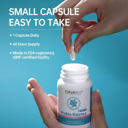 purmeo Probiotics for IBS Anti Diarrhea, Gas, Bloating - Support Immune, Digestive & Gut Health - Clinical Proven Lab4 Strains IBS-D Supplement 20 Billion CFU,