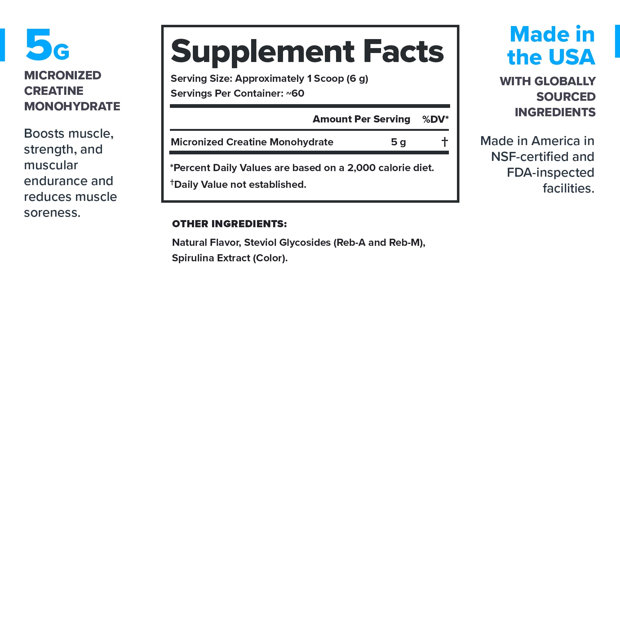 LEGION Micronized Creatine Monohydrate Supplement - Clean Creatine Powder for Muscle Gain & Post Workout Recovery - Micronized Creatine Supplement for Maximum