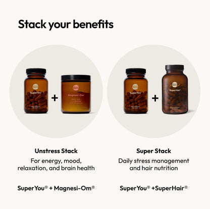 Moon Juice SuperYou Ashwagandha Supplements with Rhodiola, Shatavari & Amla - Cortisol Reducer for Energy, Mood, Focus and Stress Support, Vegan, Non-GMO & 100% Traceable, 60 Capsules, 30 Servings Moon Juice buy supplements Au