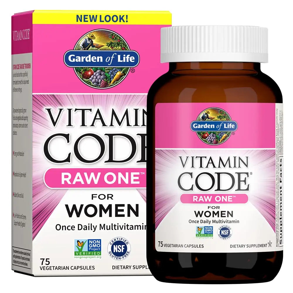 Garden of Life Vitamin Code Raw One for Women, Once Daily Women's Multivitamin - 75 Capsules, One a Day Vitamins Whole Food Iron Garden of Life