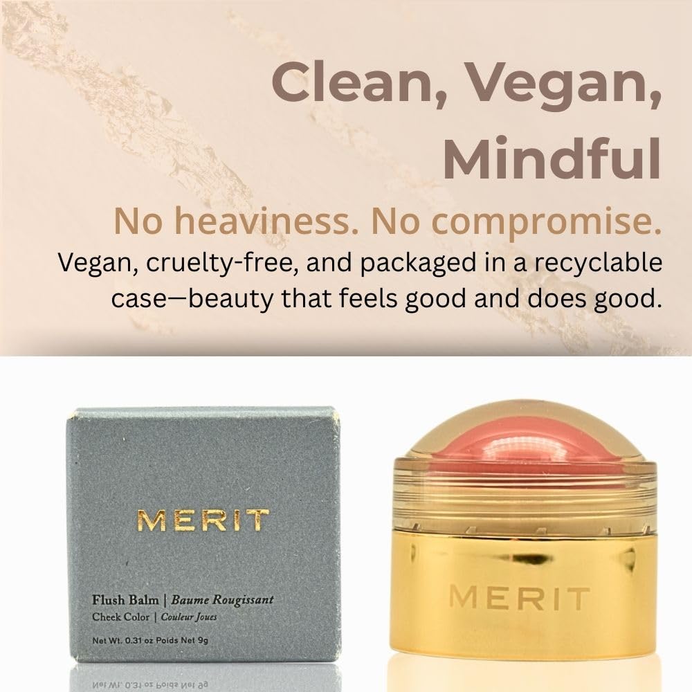 MERIT Flush Balm Cream Blush – Lusitano Soft Peach | Hydrating Radiant Cheek & Lip Tint Stick with Vitamin E | Lightweight, Buildable, Vegan & Cruelty-Free Blush MeritBuy Supplements Australia