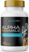Juvenon Alpha Gold Male Testosterone Booster for Men - T-Support & Male Vitality with KSM-66 Ashwagandha + Fenugreek + Boron Citrate + Saw Palmetto, Non-GMO Vegetarian Capsules JuvenonBuy Supplements Australia