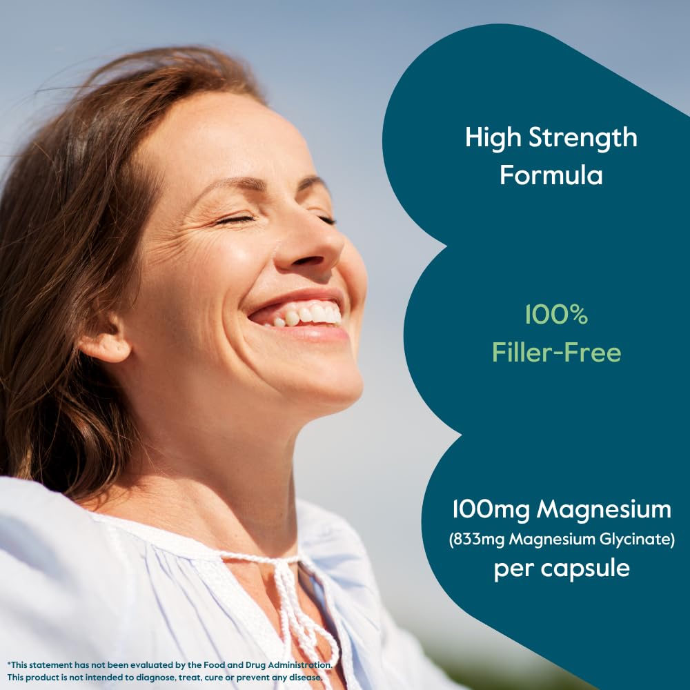 BESTVITE Filler-Free Magnesium Glycinate - 400mg of Magnesium per Serving (240 Veg Caps)- Chelated Bisglycinate for Muscle, Relaxation, Stress & Sleep Support* - For Men & Women - No Stearates - Vegan BESTVITEBuy Supplements Australia