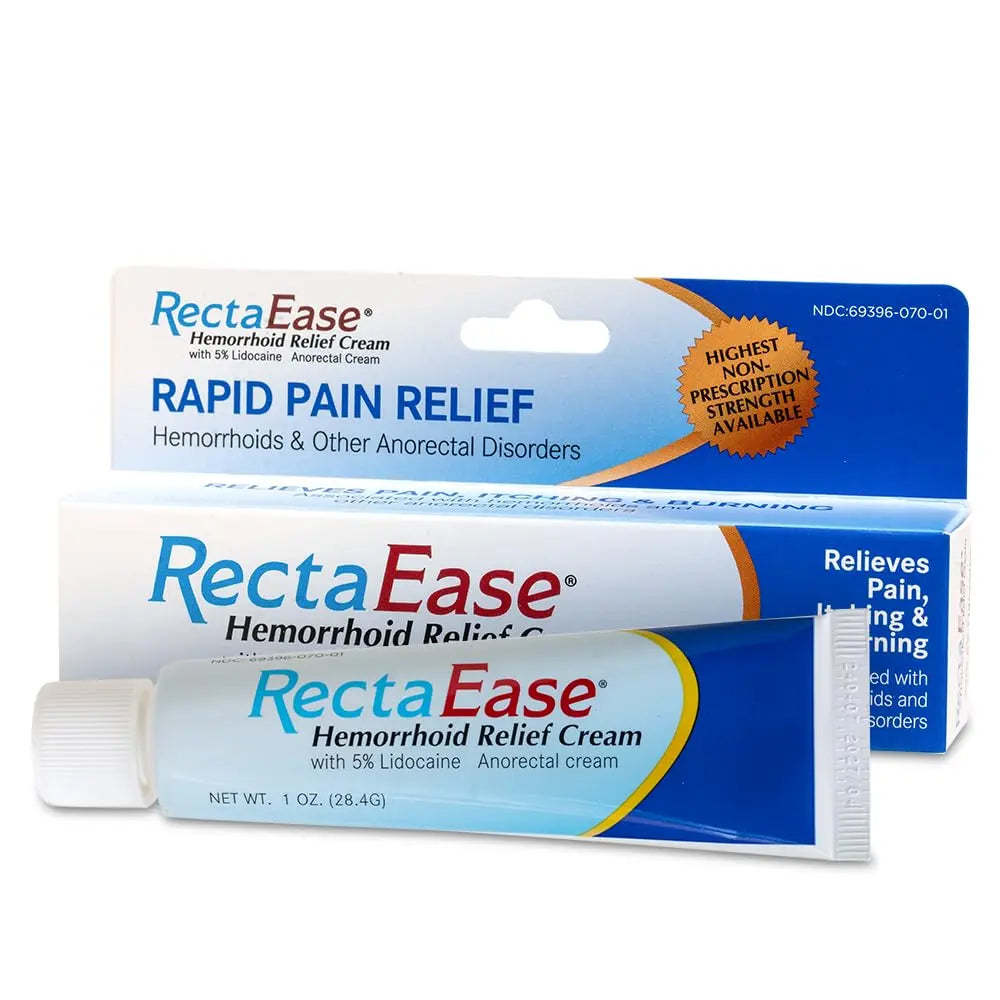 RectaEase (2 Pack) 5% Lidocaine Hemorrhoid Relief Cream 1 oz Tube, Anorectal Cream, Rapid Numbing Relief, Hemorrhoid Treatment from Itch and Burn RectaEaseBuy Supplements Australia