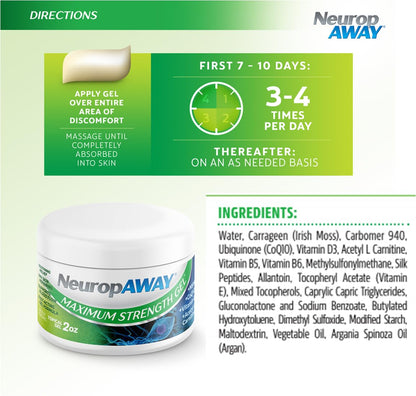 NeuropAWAY® Maximum Strength Gel, for Nerve discomfort, Burning, Tingling, and Numbness 2oz NeuropAWAYBuy Supplements Australia