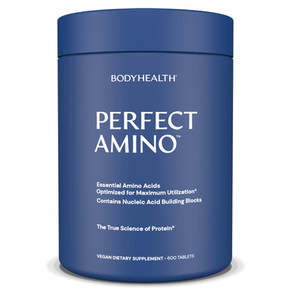 BodyHealth PerfectAmino, Essential Amino Acid with BCAAs + Lysine, Phenylalanine, Threonine, Methionine, Tryptophan, Supplement for Muscle Mass Production,