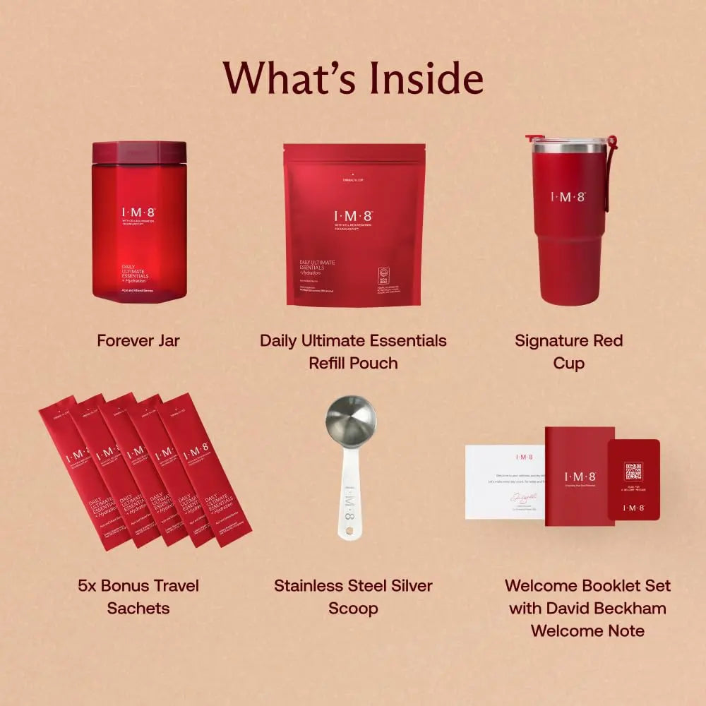 IM8 Daily Ultimate Essentials All-in-One Multivitamin Supplement (30 Servings, Starter Kit - Scoop + Tumbler Included) IM8