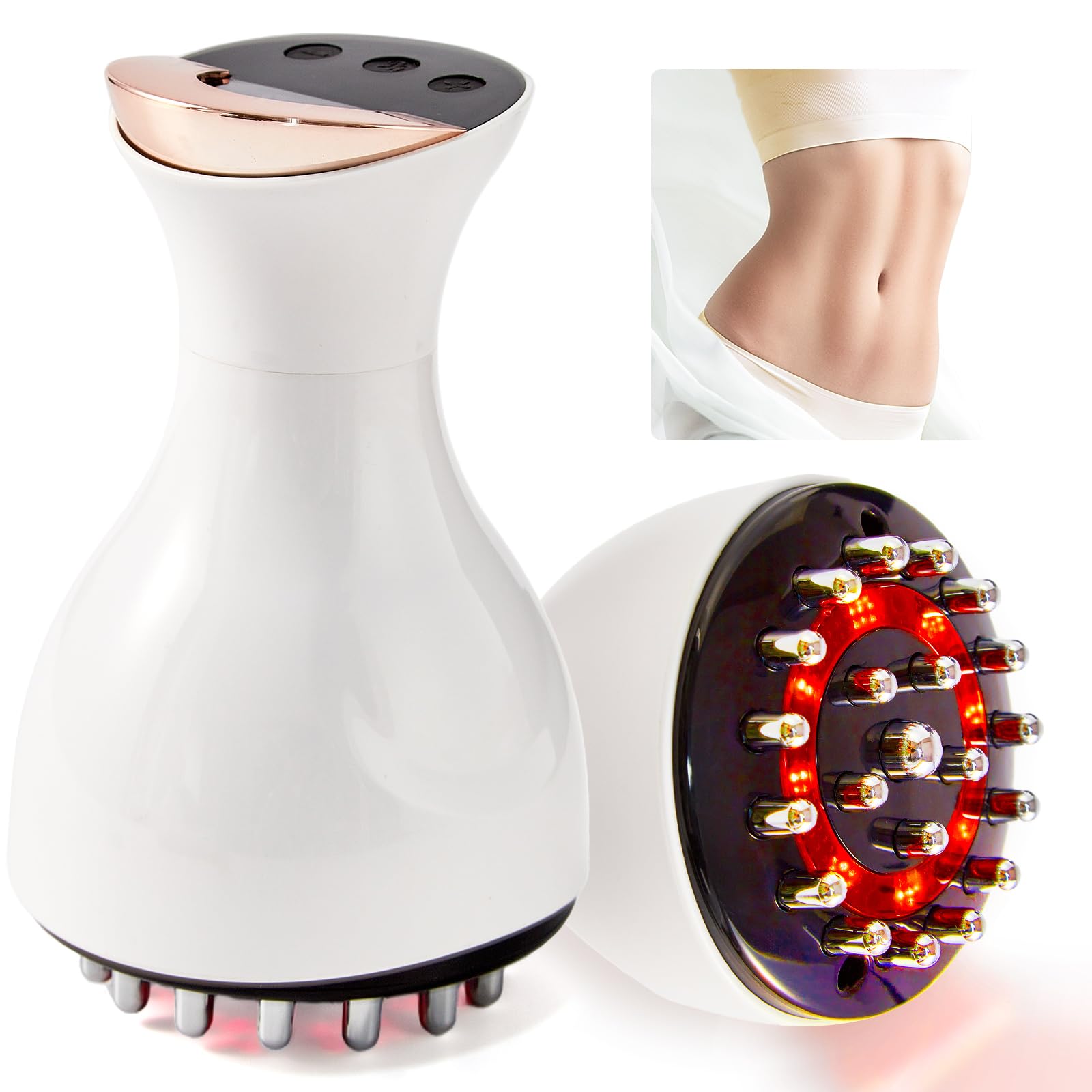 Kitusi Lymphatic Drainage Massager & Anti Cellulite Massage Tool, for Legs, Arms & Belly, Body,Helps Reduce Stretch Marks & Cellulite,with Microcurrent, Light Heat & Vibration (White) Kitusi buy supplements Au