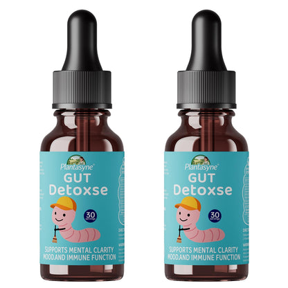 Two bottles of Plantasyn Gut Detoxse on a white background