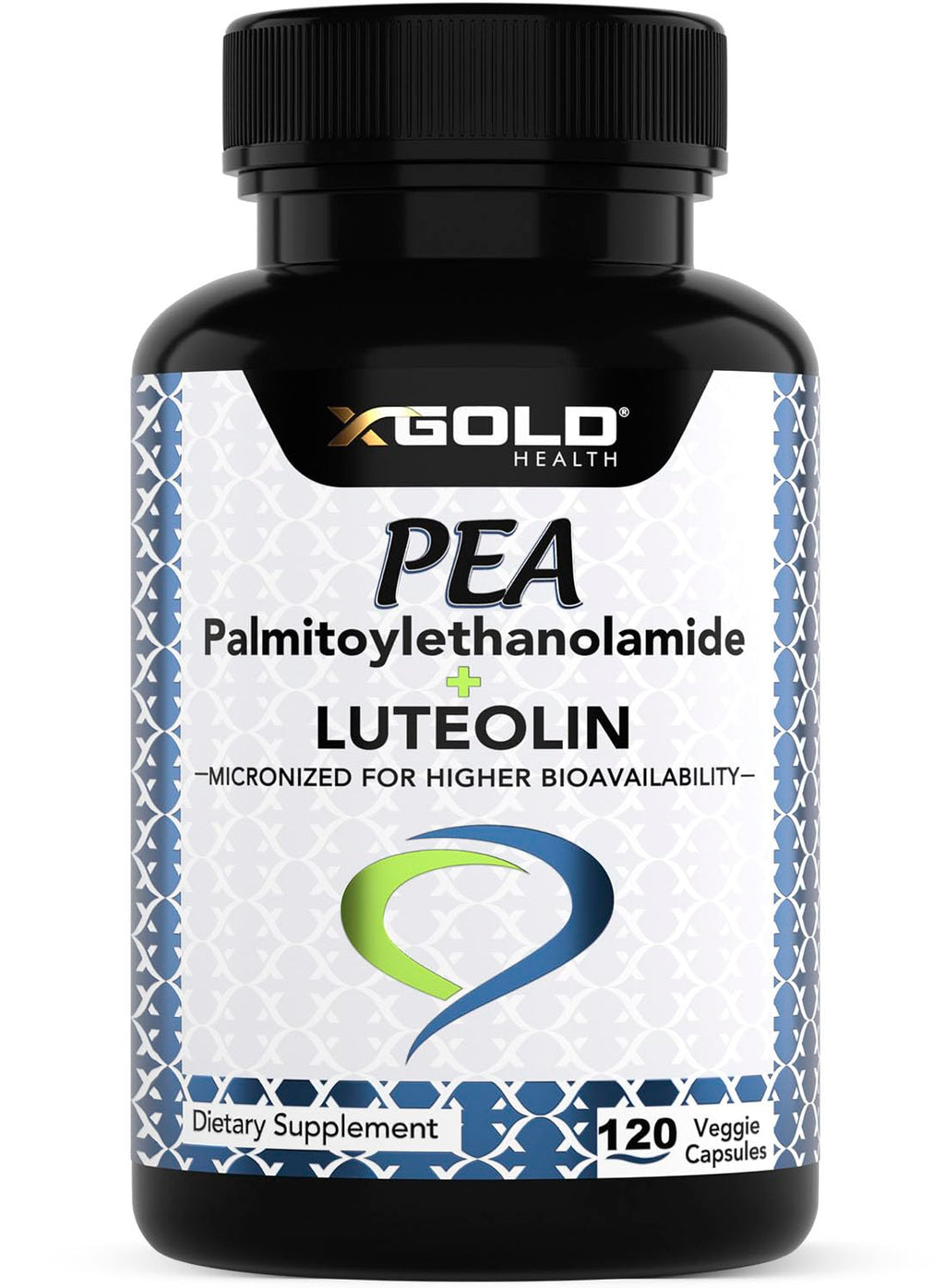 Palmitoylethanolamide 630 mg + Luteolin Standardized 98%- Micronized Pea 99% Highly Purified and Bioavailable - Made in USA - Supplement for Men and Women - 120 Veggie Capsules X Gold HealthBuy Supplements Australia