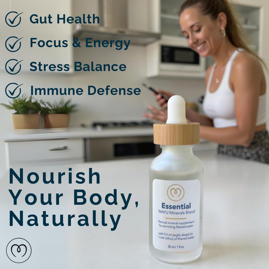 MAYU Trace Mineral Drops - 1 Bottle - 80+ Full-Spectrum Ionic Minerals for Water - Great-Tasting Mineral Supplement for Hydration - Magnesium, Potassium & Zinc - No Additives - 30 Servings mayu buy supplements Au