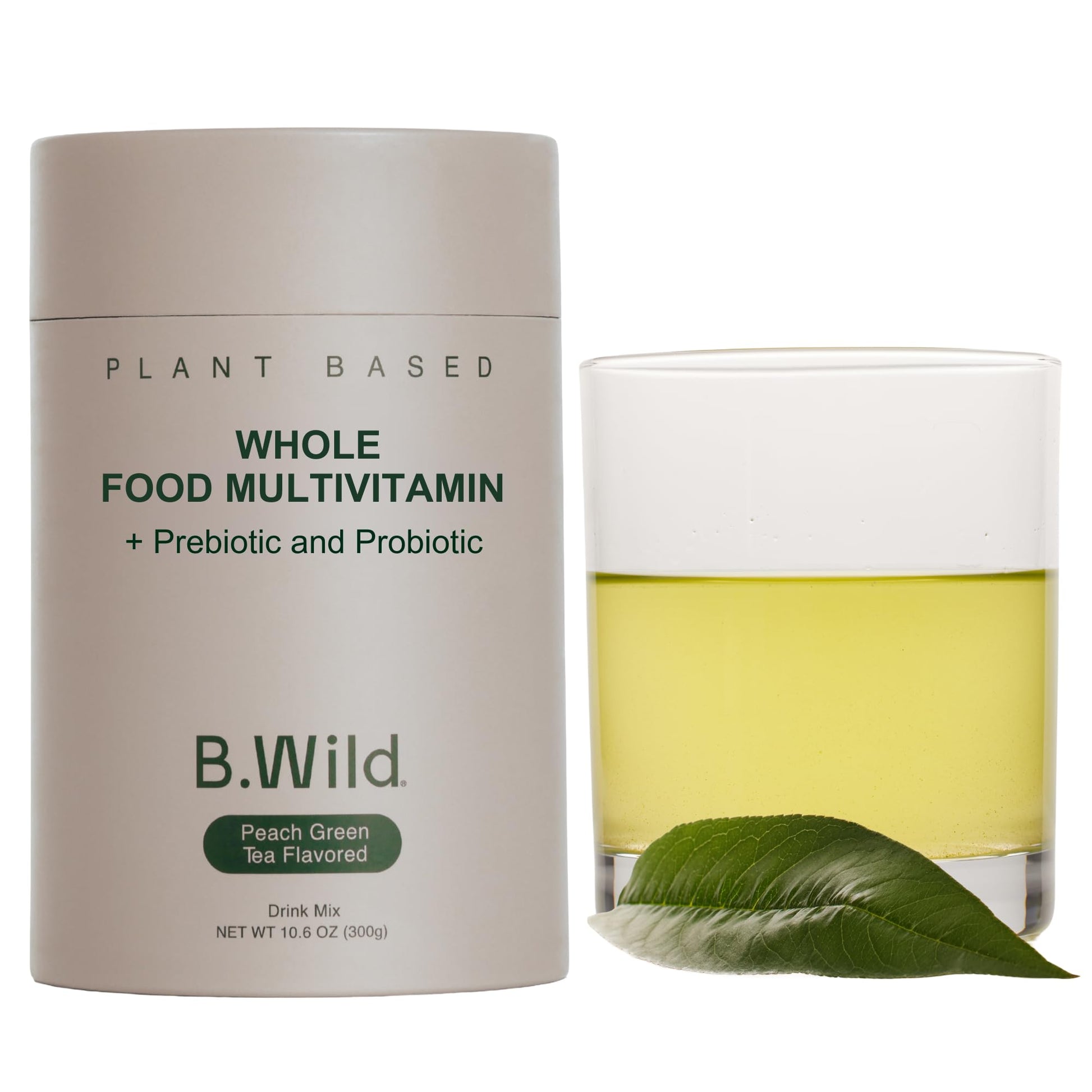 B.WILD Plant-Based Multivitamin Superfood Drink Mix – Refreshing Peach Green Tea with Vitamins, Minerals, Prebiotics & Probiotics for Gut Health & Daily Wellness – 30 Servings – Vegan, Gluten-Free B.WILD buy supplements Au