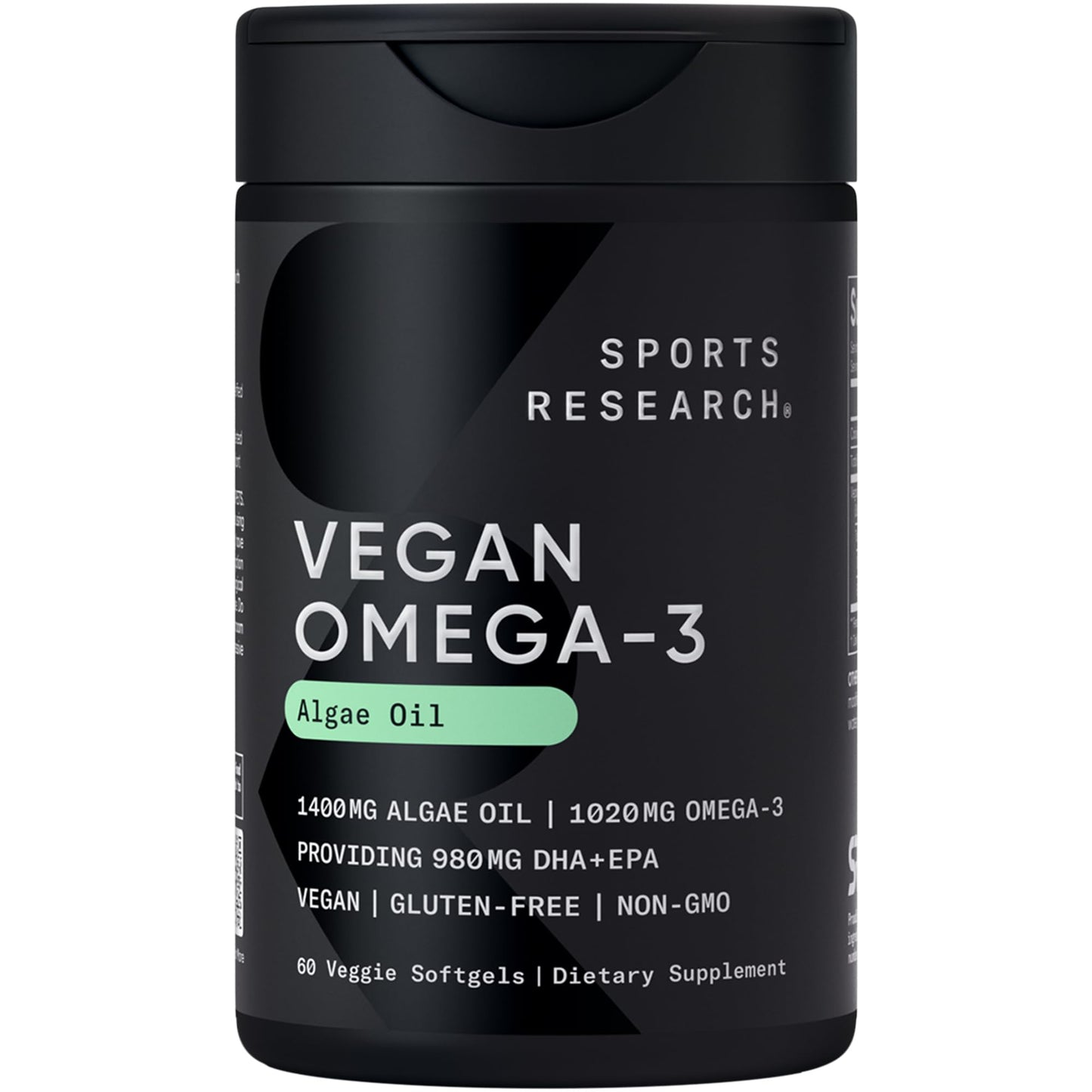 Sports Research Vegan Omega-3 Fish Oil Alternative from Algae Oil - Highest Levels of Vegan DHA & EPA Fatty Acids | Non-GMO Tested & Vegan Certified - 60 Veggie Softgels (Carrageenan Free) Sports Research buy supplements Au