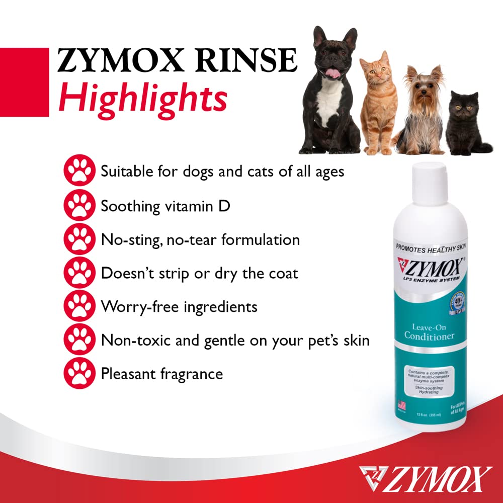 Zymox Leave On Conditioner for Pets, 12 fl oz Pet King Brands buy supplements Au