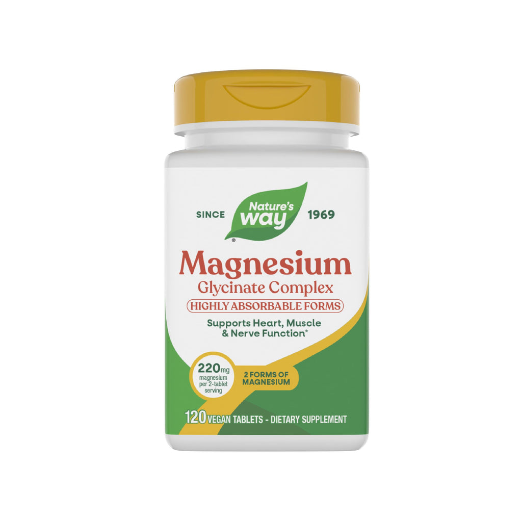 Nature's Way Magnesium Glycinate Complex supplement bottle on a white background