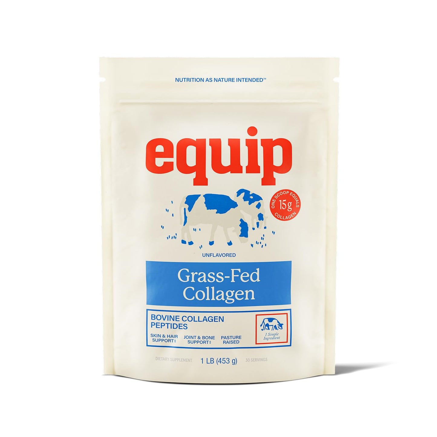 Equip Foods Grass Fed Collagen Powder | Hydrolyzed Bovine Collagen Peptides with Amino Acids | Prime Beef Collagen for Healthy Joints, Skin & Nails | Non-GMO, Paleo Friendly