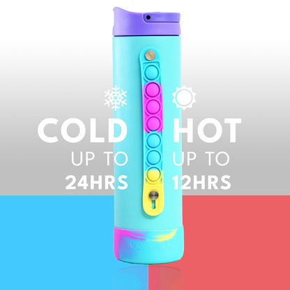 Elemental Iconic Water Bottle for School - 100% Leak-Proof Insulated Water Bottles with Straw Lid & Pop-It Handle - Triple-Wall Insulated & BPA-Free, 20oz – Blue Tie Dye Elemental buy supplements Au