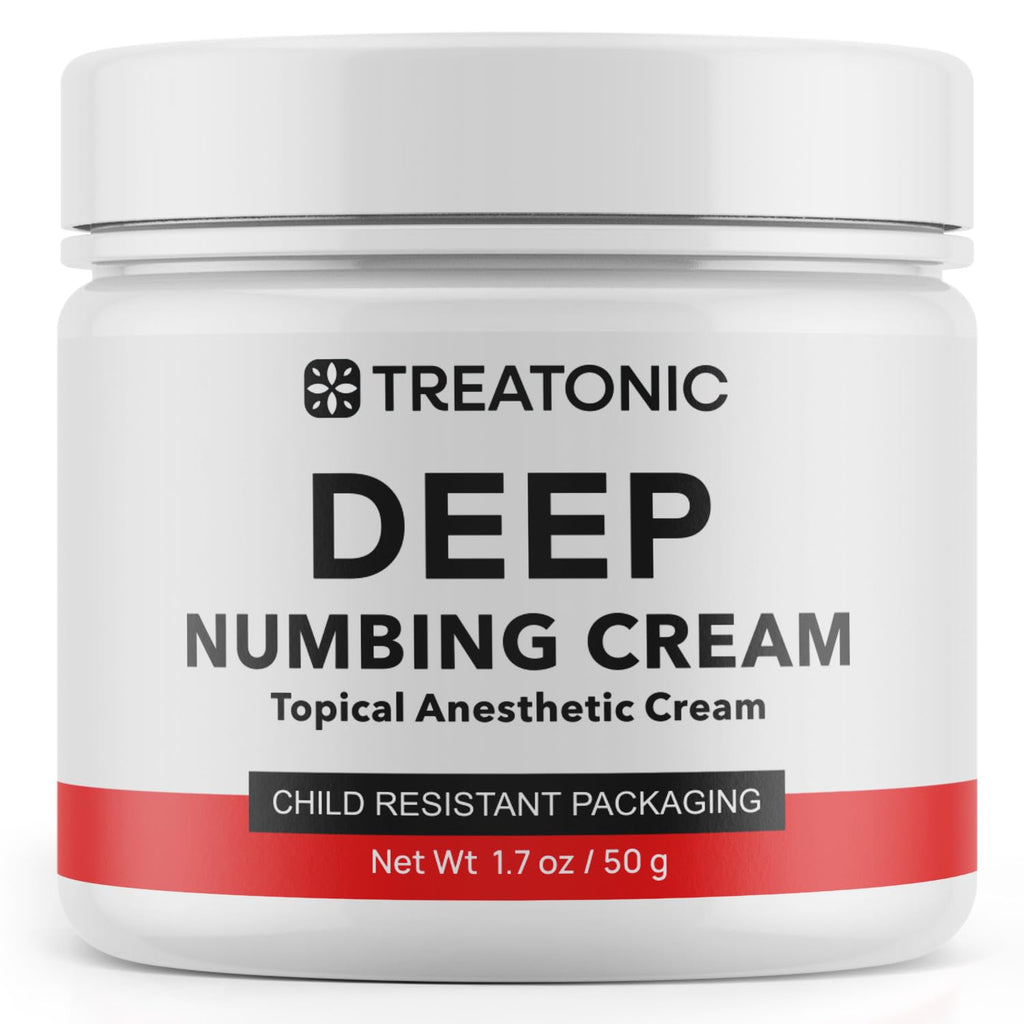 Treatonic Maximum Strength Numbing Cream: Numbing Cream for Discomfort, Burn, Itch & Pain Relief - Fast-Acting, Soothing Topical Anesthetic with Menthol & Emu Oil for Hemorrhoid Treatment – 1.7oz TreatonicBuy Supplements Australia