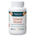 Supplement bottle labeled 'Maca Root' by Pattern Wellness on a white background