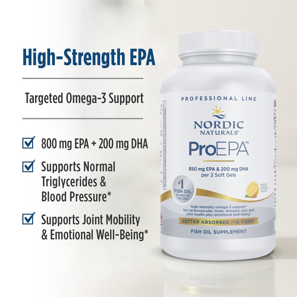 Nordic Naturals ProEPA, Lemon - 180 Soft Gels - 1210 mg Omega-3 - High-Intensity EPA Formula for Healthy Mood, Heart Health & Cellular Function - Non-GMO - 90 Servings Nordic NaturalsBuy Supplements Australia