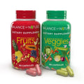 Balance of Nature Fruits & Veggies Supplements - Whole Fruit and Vegetable Ingredients for Women, Men, and Kids - 90 Fruits Capsules, 90 Veggies Capsules - 1 Set Balance of Nature buy supplements Au