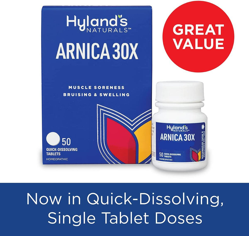 Hyland's Arnica 30x 50 Tablets (3 Pack = 150 Tablets), Bruising, Swelling, Muscle Pain Relief Hyland'sBuy Supplements Australia