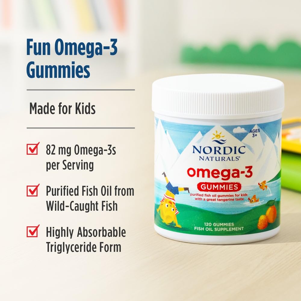 Nordic Naturals Nordic Omega-3 Gummies, Tangerine - 120 Gummies - 82 mg Total Omega-3s with EPA & DHA - Non-GMO - 60 Servings Nordic NaturalsBuy Supplements Australia