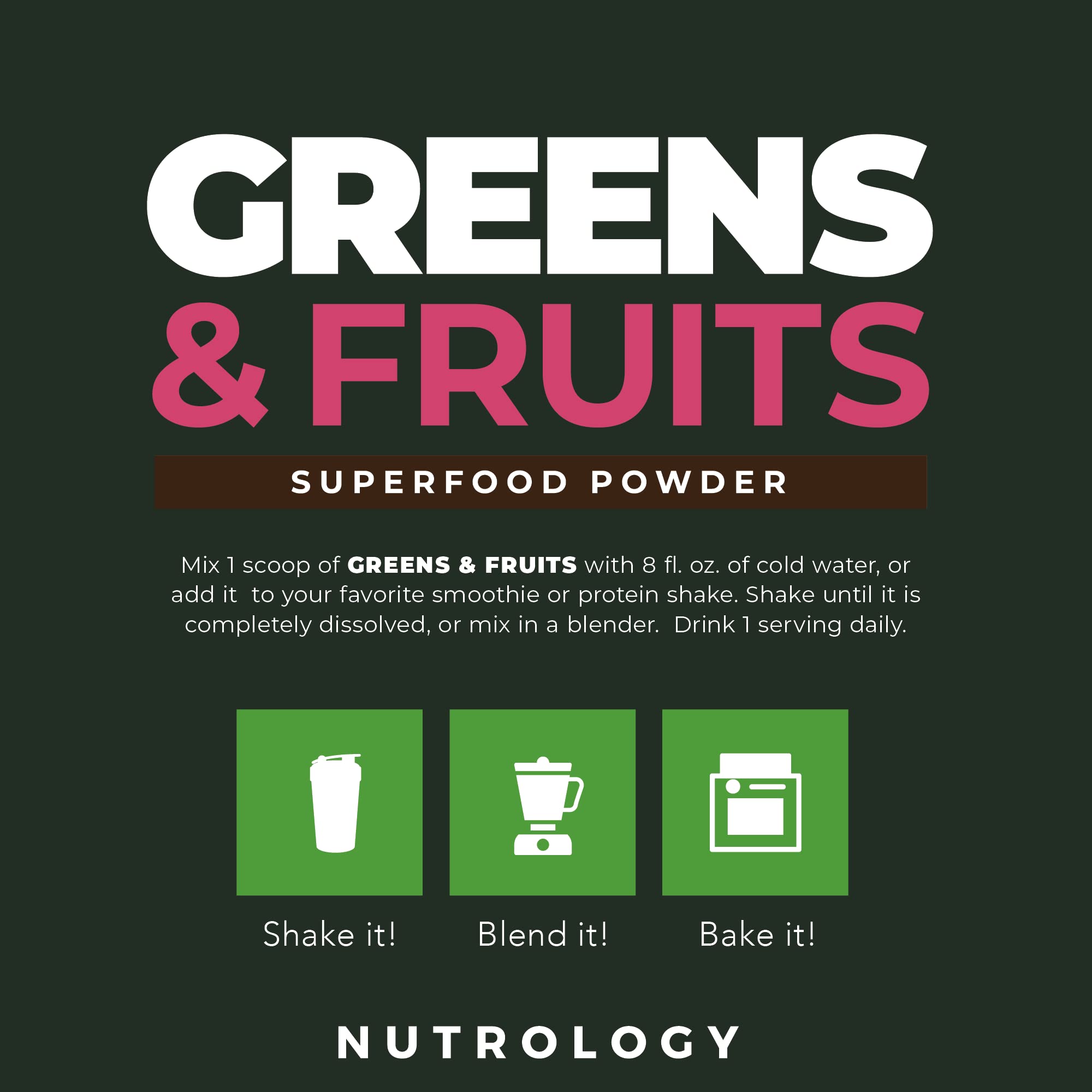 Nutrology Greens & Fruits Powder-Naturally Sourced Superfood, Chocolate (30 Servings) Zen Natural Magnesium Supplement (30 Servings) Nutrology buy supplements Au