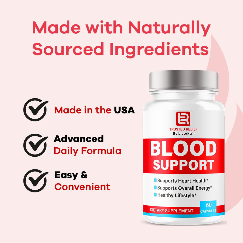 (2 Pack) Trusted Relief Blood Support Capsules - Official TrustedRelief Blood Support Vitamin Pills, Natural Trusted Relief Advanced Premium Formula Wellness & Overal Health, 120 Capsules For 2 Months LIVORKABuy Supplements Australia