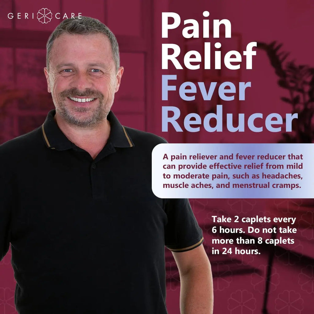 GeriCare Pain Reliever Extra Strength Caplets – 100 Count – Acetaminophen 250mg, Aspirin 250mg (NSAID), Caffeine 65mg – Powerful Triple-Action Formula for Headaches, Migraines & Minor Aches (2 Pack) GeriCareBuy Supplements Australia