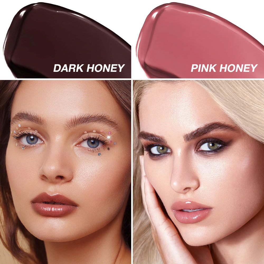 Honey Butter Lipstick Tinted Lip Balm, Shine Moisturizing Plumper Lipstick for Women, Natural Nourishing Hydrating Lip Gloss Stain for Dry Lips, Lightweight Lip Liner Care Makeup, Vegan - Black & Pink HHLTOHBuy Supplements Australia