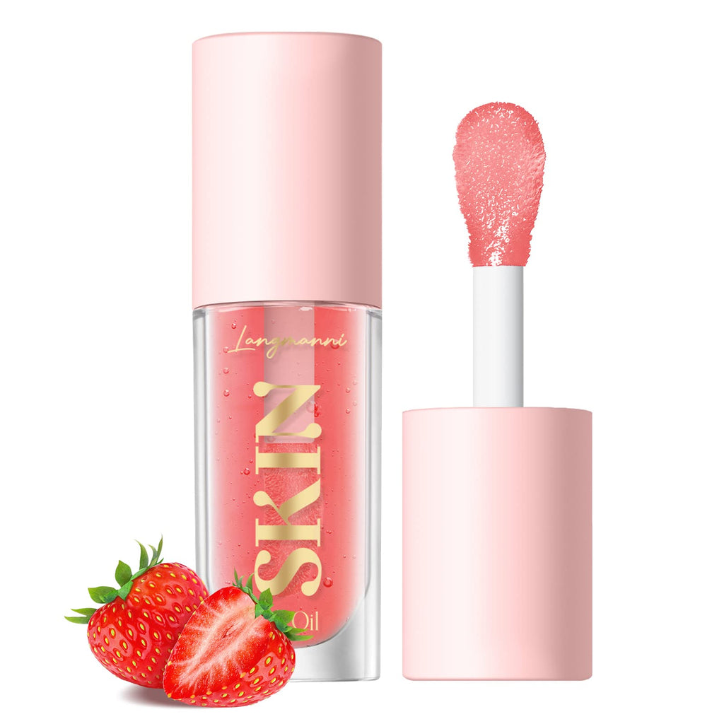 LANGMANNI Moisturizing Lip Oil,No-Sticky Lip Gloss Lip Balm Lip Care,Fruit Flavoured Lip Oil For Dry Lip's Moisturizing Hydrating And Nourishing ((Strawberry)) LANGMANNIBuy Supplements Australia