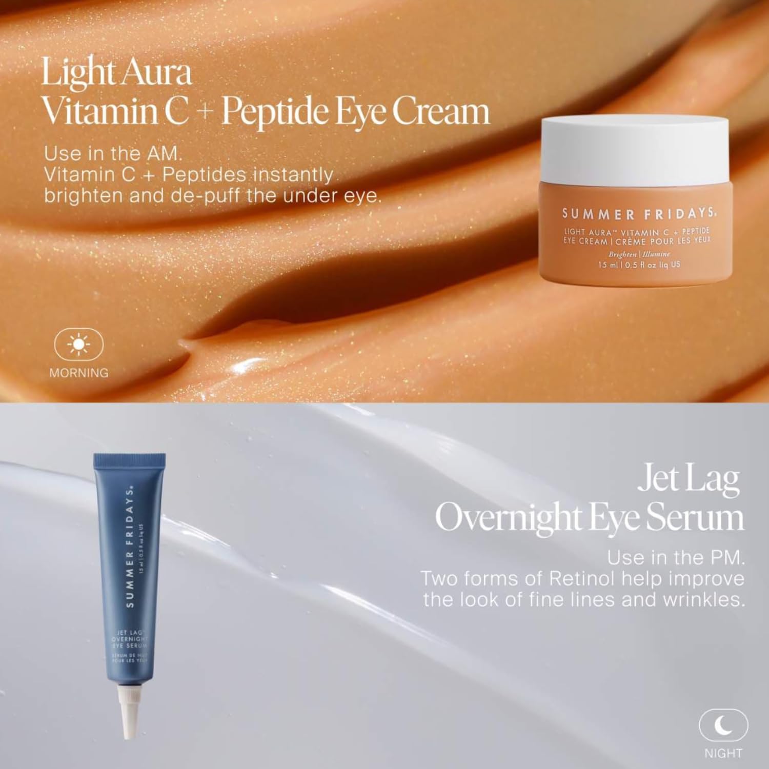Summer Fridays Jet Lag Overnight Eye Serum - Nourishing Undereye Treatment for Dark Circles - Helps to Hydrate, Smooth, Firm & Depuff - Enriched with Glycerin to Lock in Moisture (0.5 Fl Oz) Summer FridaysBuy Supplements Australia