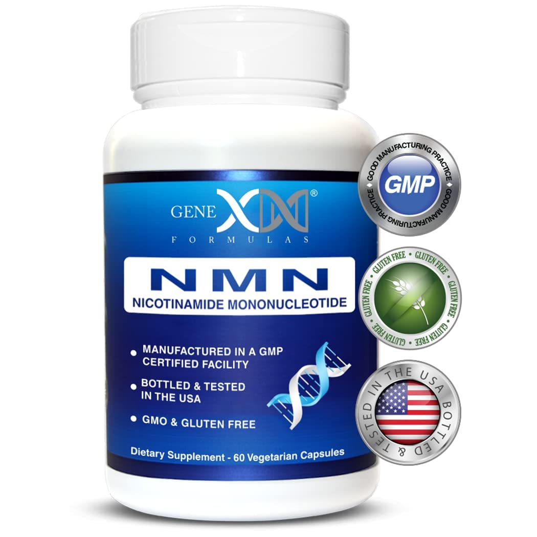 Genex Formulas NMN 250mg - Stabilized Form (60 Capsules), 99% Pure Supplement Capsules for Increased NAD Levels, DNA Repair