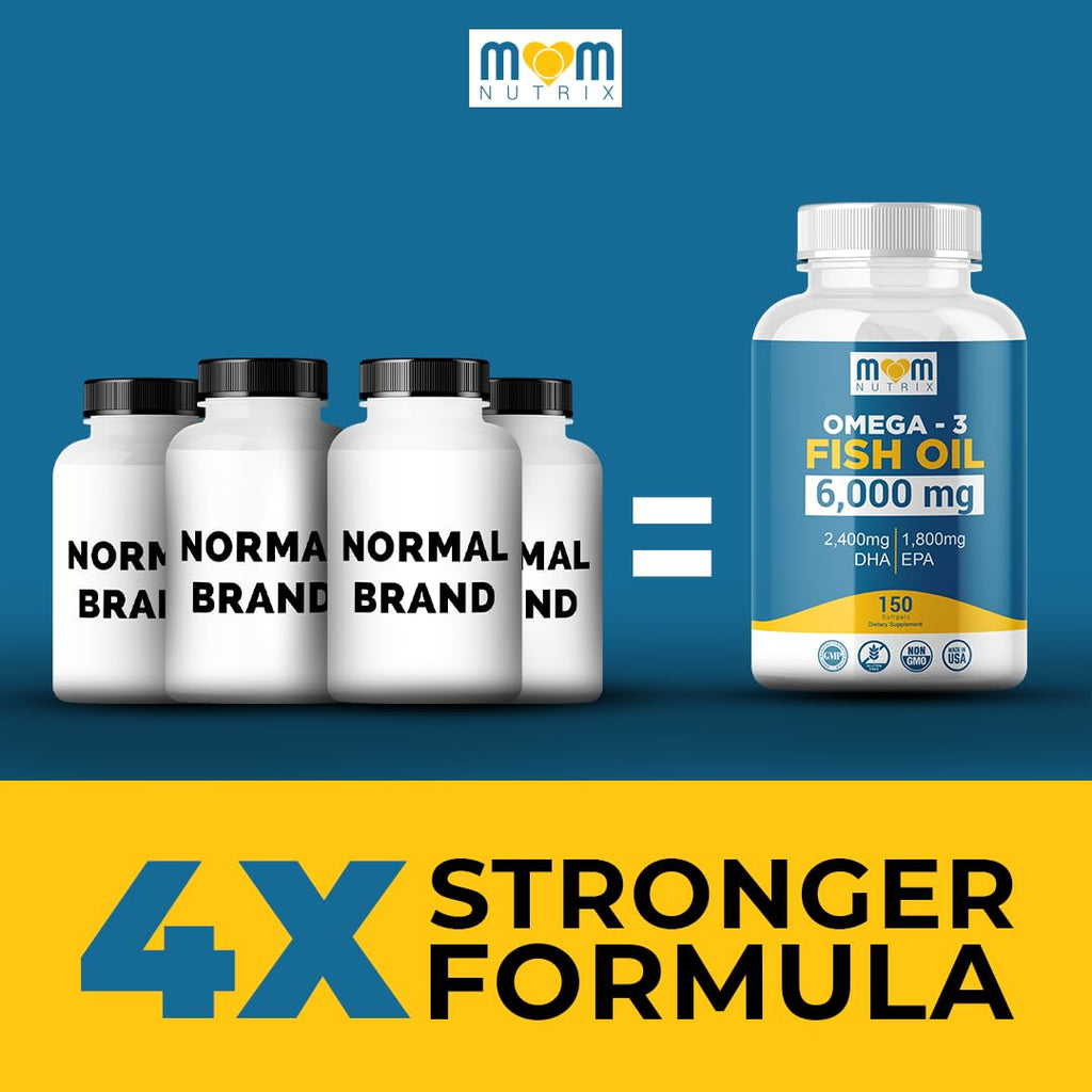 Omega 3 Fish Oil with Maximum EPA DHA - Supports Brain, Liver, Heart & Immunity - Made in The USA - 150 Softgels MOM NUTRIXBuy Supplements Australia