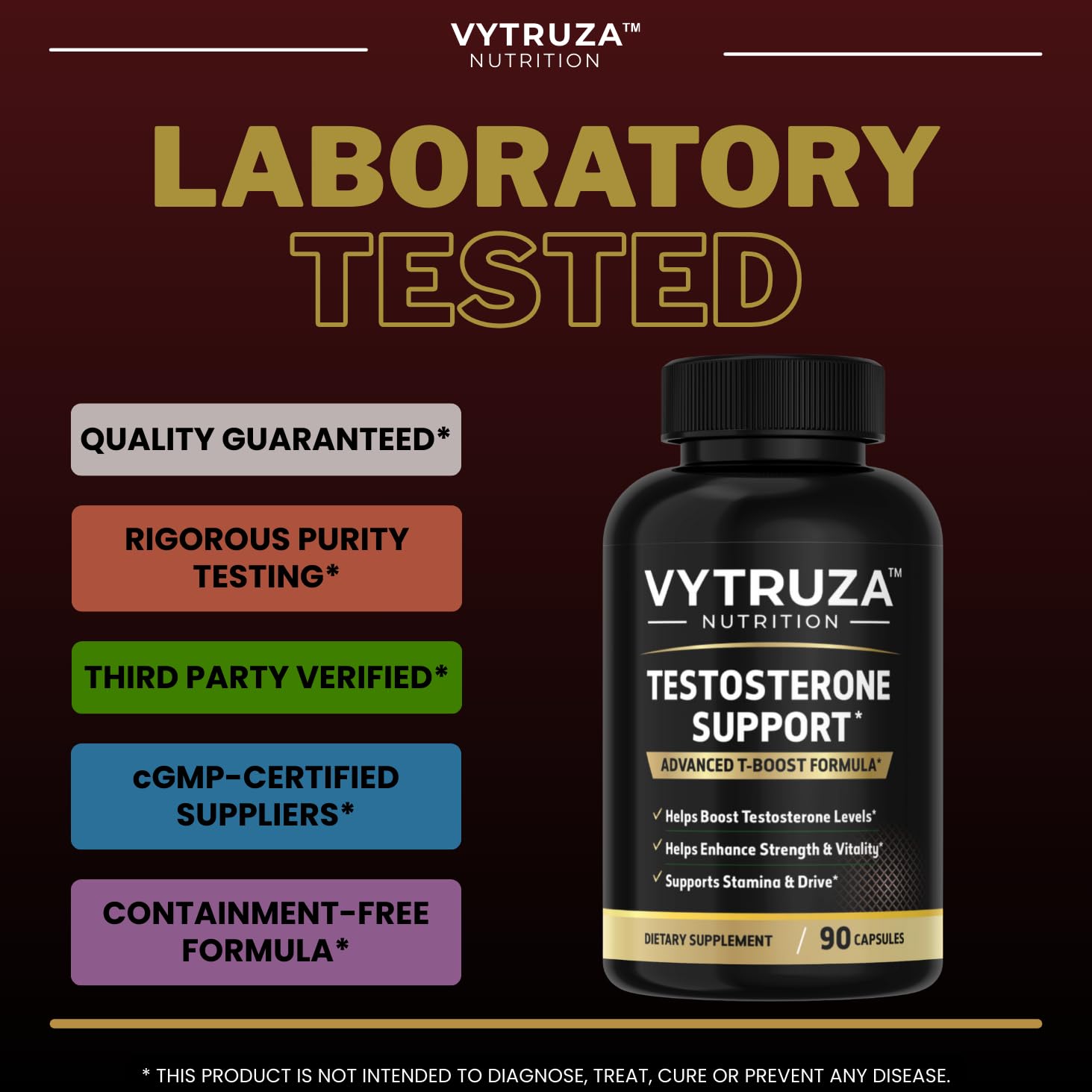 VYTRUZA Nutrition Advanced T-Boost Formula Test Support Capsules, Premium Ingredients, Energy, Strength Support Supplement for Men, 90 Capsules VYTRUZA buy supplements Au