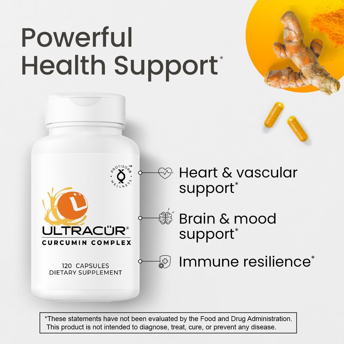 UltraCur Curcumin Complex Supplement - Ultra Bioavailable High Absorption Turmeric Curcumin Supplement for Joint, Muscle & Brain Support - Patented Protisorb for Premium Absorption – 120 Capsules UltraCurBuy Supplements Australia