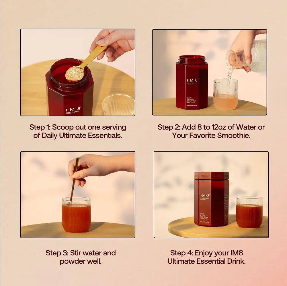IM8 Daily Ultimate Essentials All-in-One Multivitamin Supplement (30 Servings, Starter Kit - Scoop + Tumbler Included) IM8