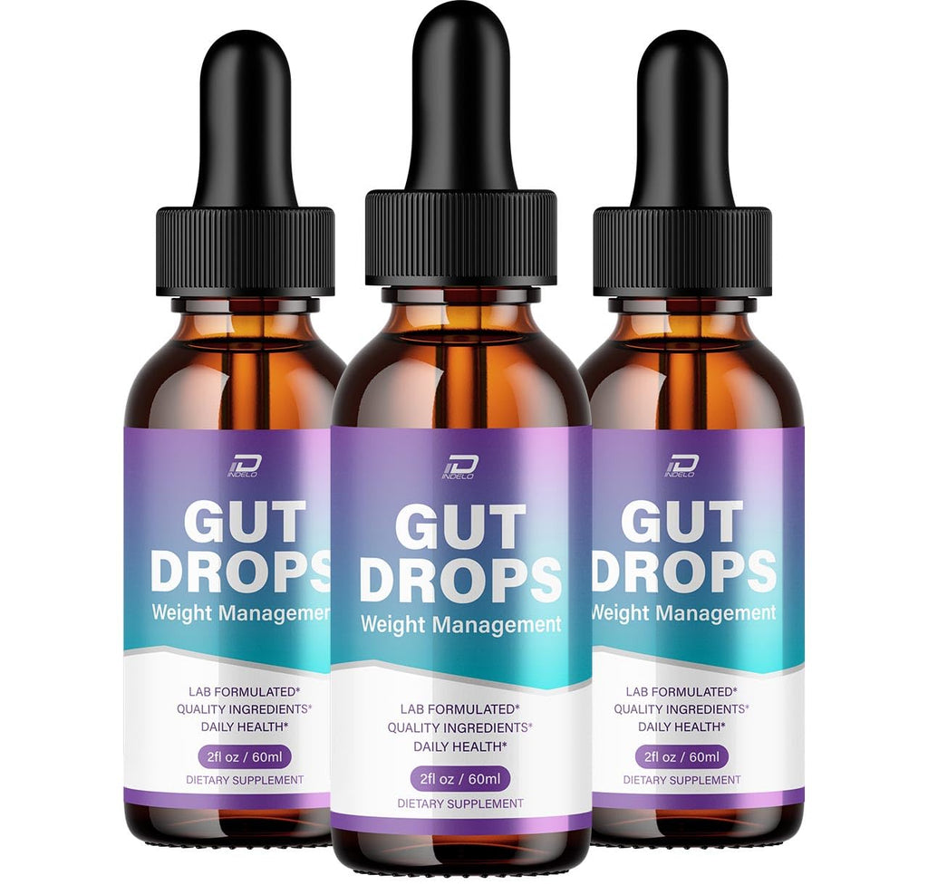 Indelo Gut Drops Healthy Formula – GutDrops All Natural Healthy Levels - Extra Strength Liquid, Reviews (3 Pack – 3 Month Supply) IndeloBuy Supplements Australia