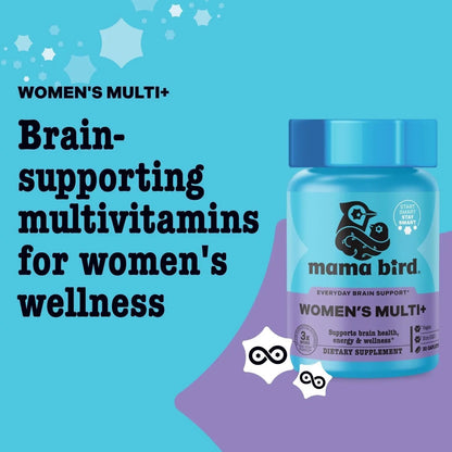 Best Nest Wellness - Mama Bird - Women's Multi Plus - Brain & Body Health Support Supplement - Gentle Iron Supplement for Energy Support Best Nest Wellness