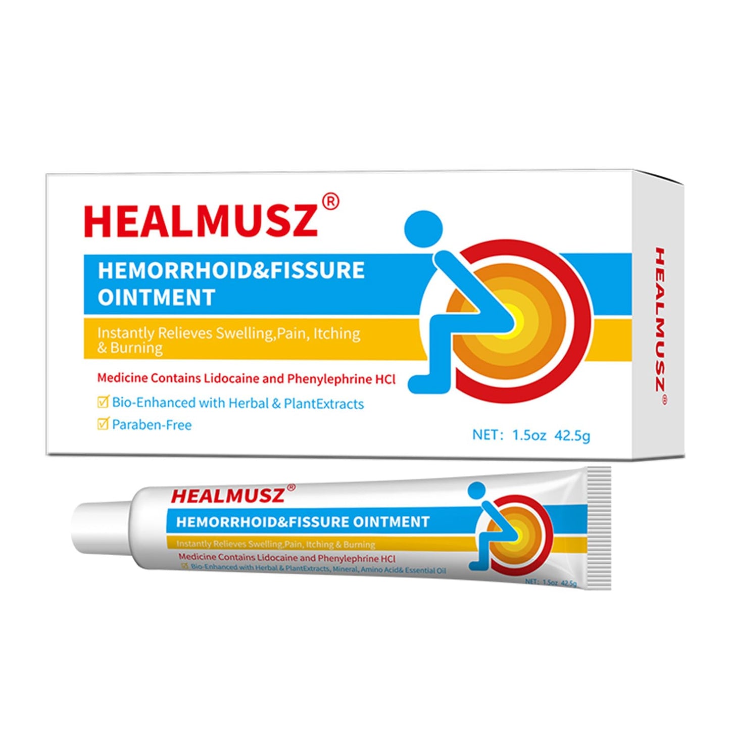 HEALMUSZ Hemorrhoid Fissure Ointment 1.5oz,Fast Relief for Pain, Swelling, Discomfort & Itching,Formulated with 4% Lidocaine and Phenylephrine HCI HEALMUSZBuy Supplements Australia